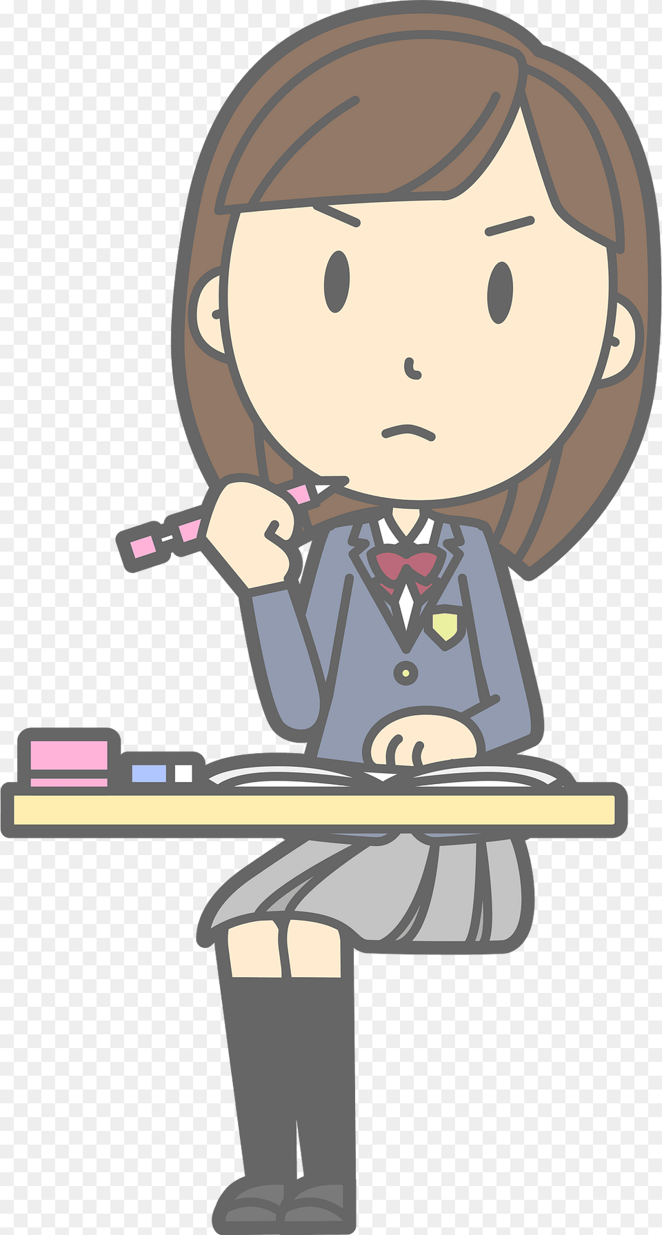Female Student Study Clipart, Book, Comics, Publication, Baby Free Transparent Png