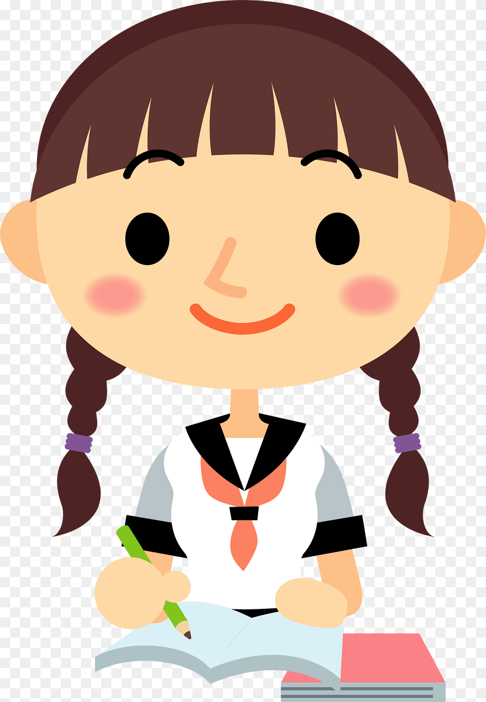 Female Student Study Clipart, Book, Publication, Baby, Person Png Image