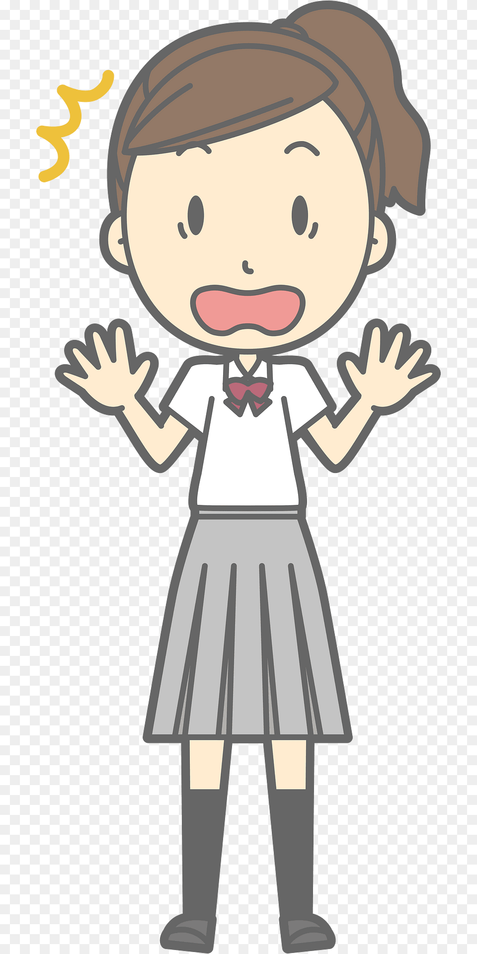 Female Student Surprised Clipart, Person, Book, Publication, Clothing Free Png