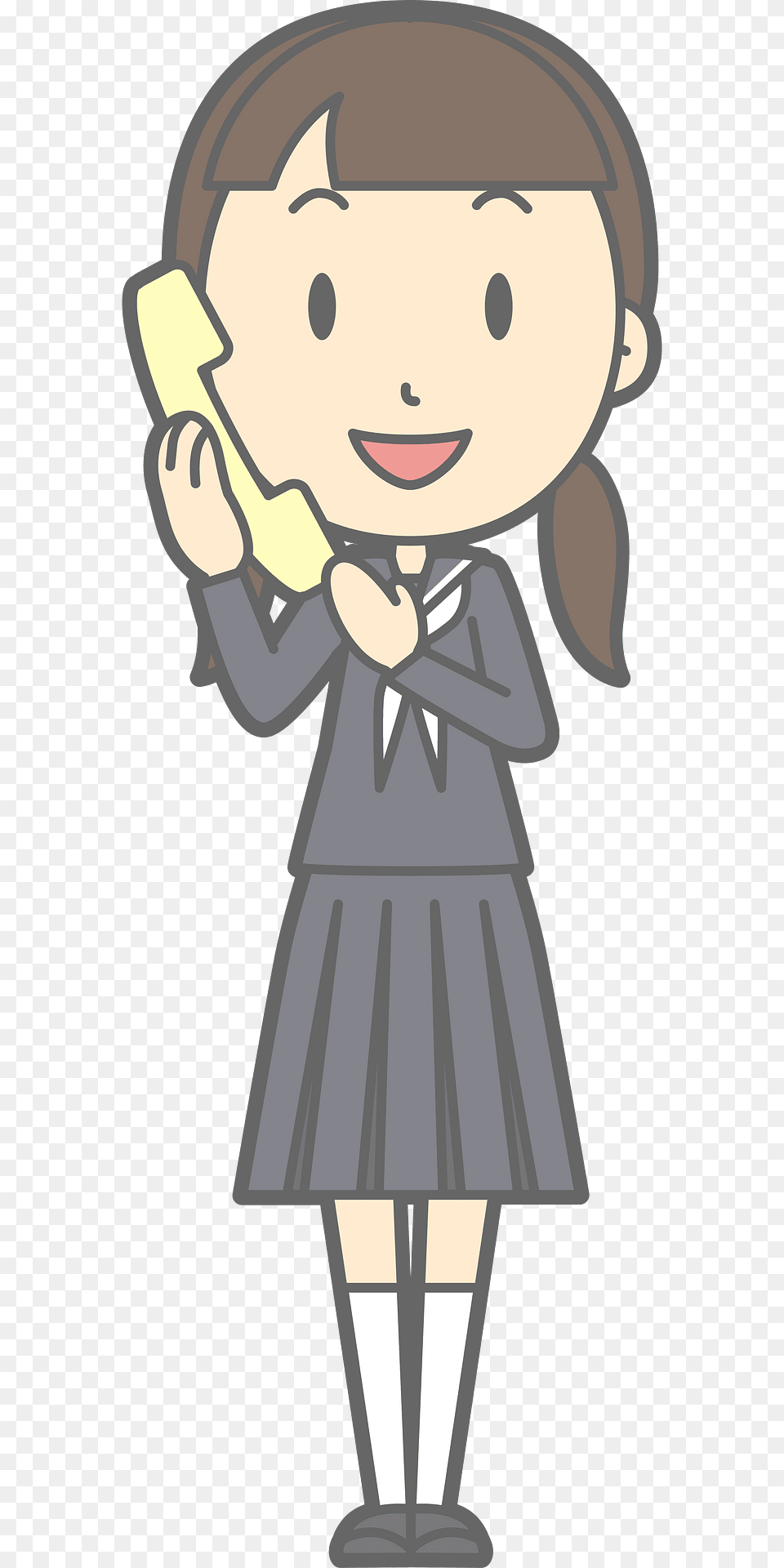 Female Student Telephone Clipart, Book, Comics, Publication, Person Free Png