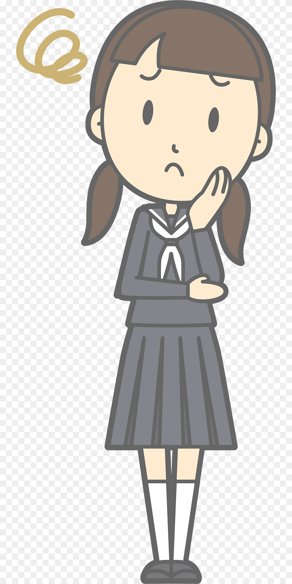 Female Student Troubled Clipart, Book, Comics, Publication, Person Free Png