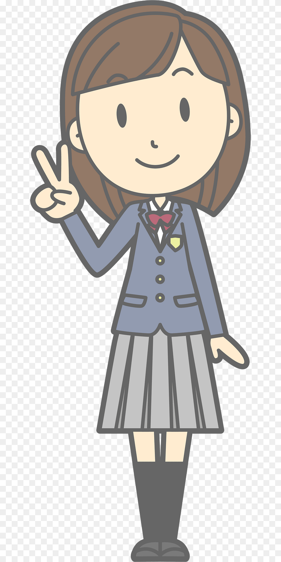 Female Student V Sign Clipart, Book, Comics, Publication, Person Png