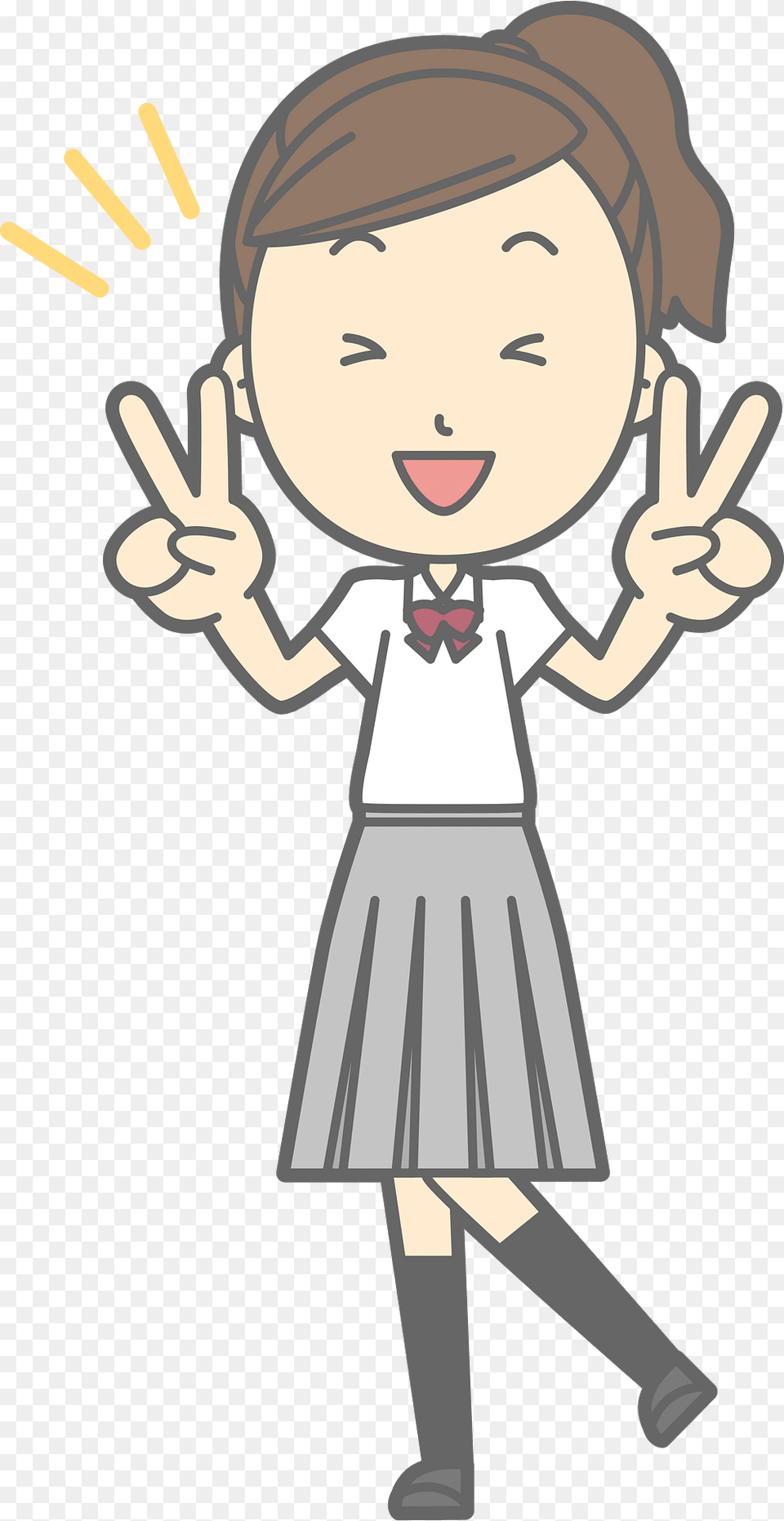 Female Student V Sign Clipart, Baby, Face, Head, Person Png