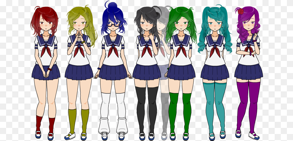 Female Students Yandere Simulator Pictures Of Students, Book, Clothing, Comics, Skirt Free Png Download