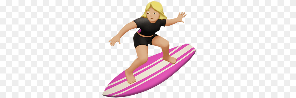Female Surfer Emoji, Water, Surfing, Sport, Sea Waves Free Png
