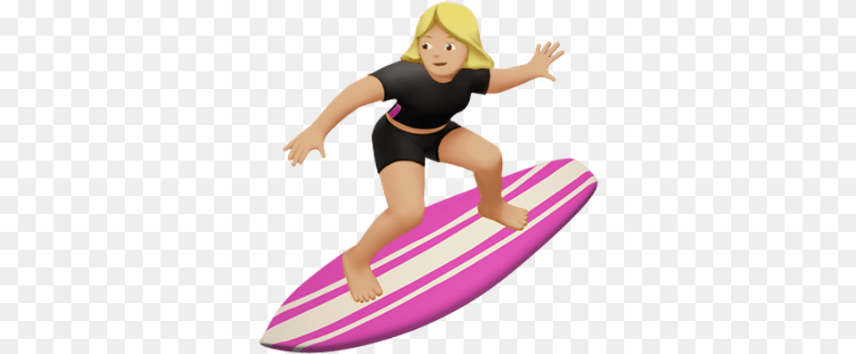 Female Surfer Emoji Surfer Emoji, Water, Surfing, Sport, Sea Waves Free Png
