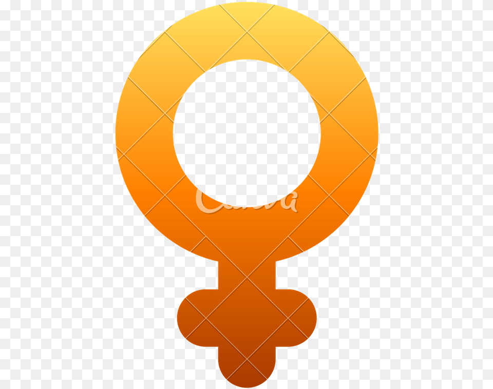 Female Symbol Icon Orange Thick Rounded Gradient Isolated Circle, Key Png Image