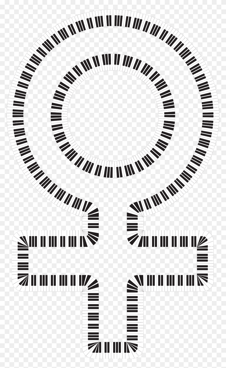 Female Symbol Piano Keys, Cross, Home Decor Png Image