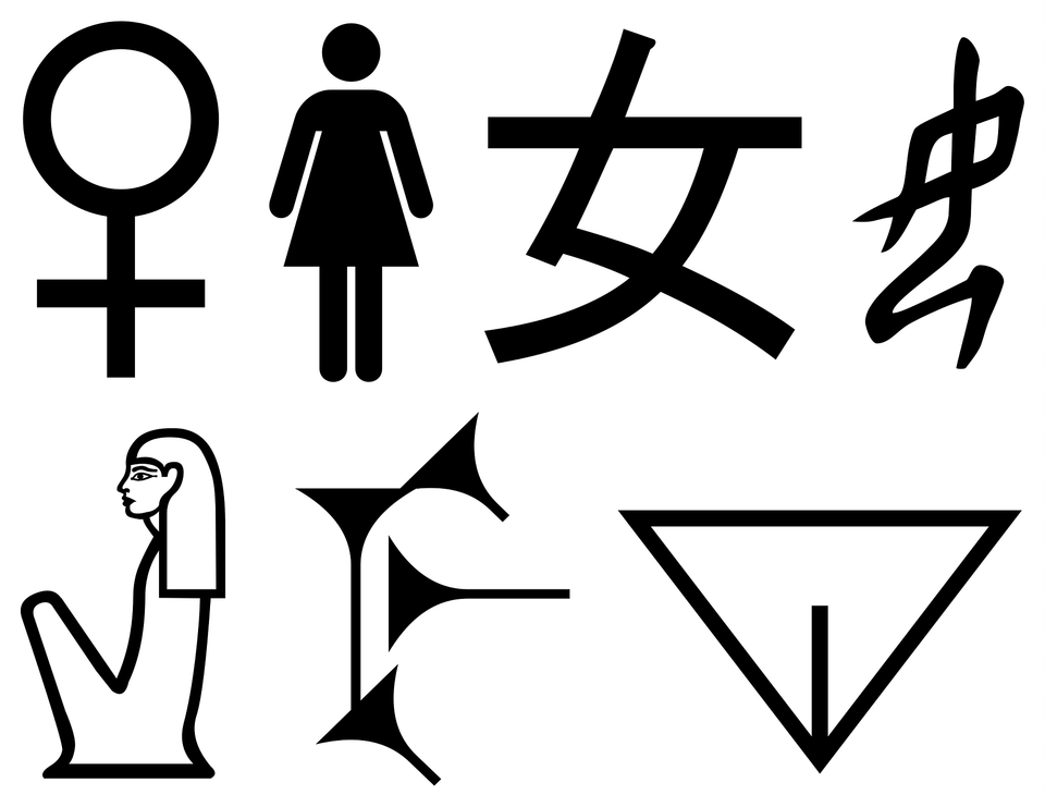 Female Symbols Clipart, Symbol, Person, Cross, Stencil Free Png Download