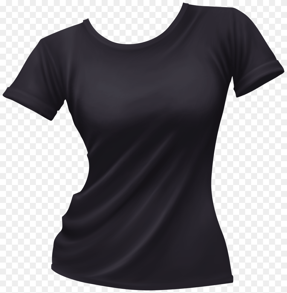 Female T Shirt Black Clip Art, Clothing, T-shirt, Adult, Person Png Image