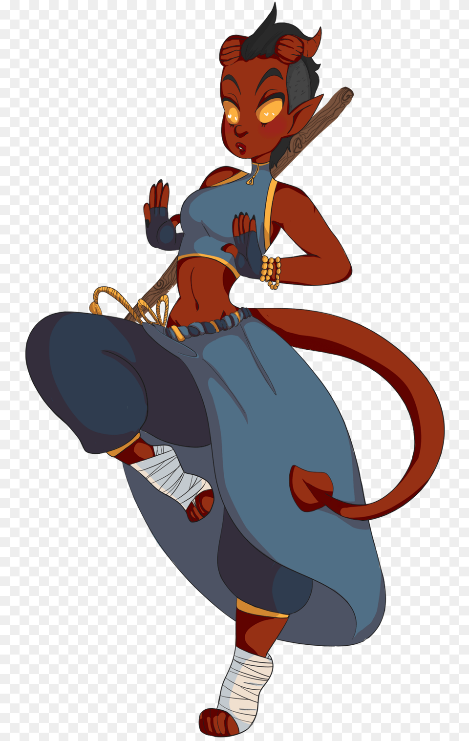 Female Tiefling Monk Tiefling Monk, Person, Cartoon, Face, Head Free Transparent Png