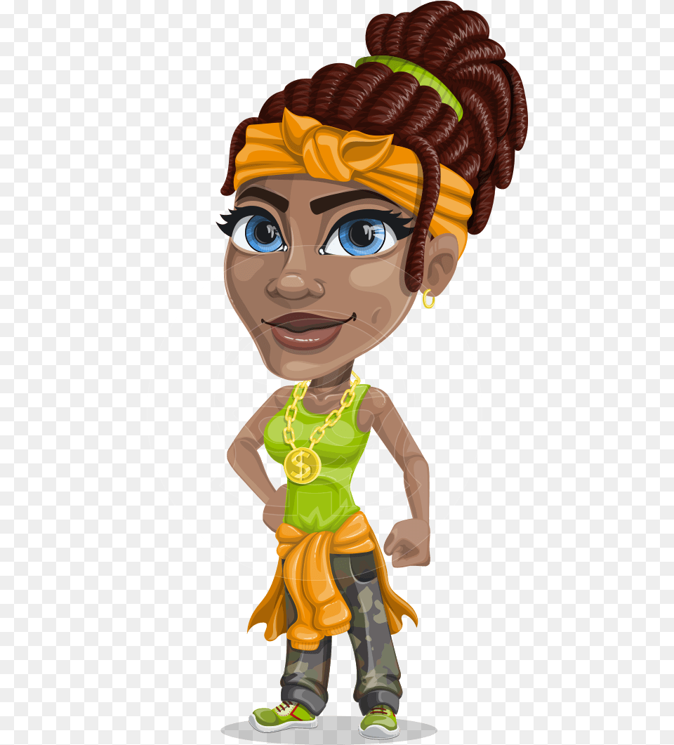 Female Urban Gangster Cartoon Vector Character Aka Cartoon, Baby, Person, Book, Comics Png Image