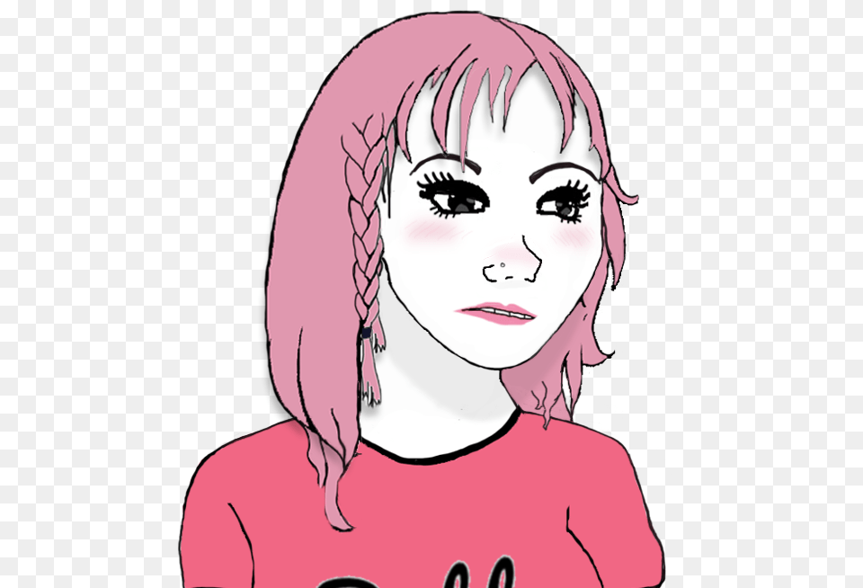 Female Wojak Hair Daddy Pink Hair Wojak, Adult, Publication, Person, Woman Png
