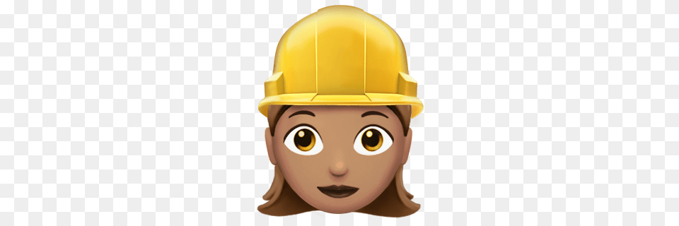 Female Worker Apple Emoji, Clothing, Hardhat, Helmet, Face Free Transparent Png