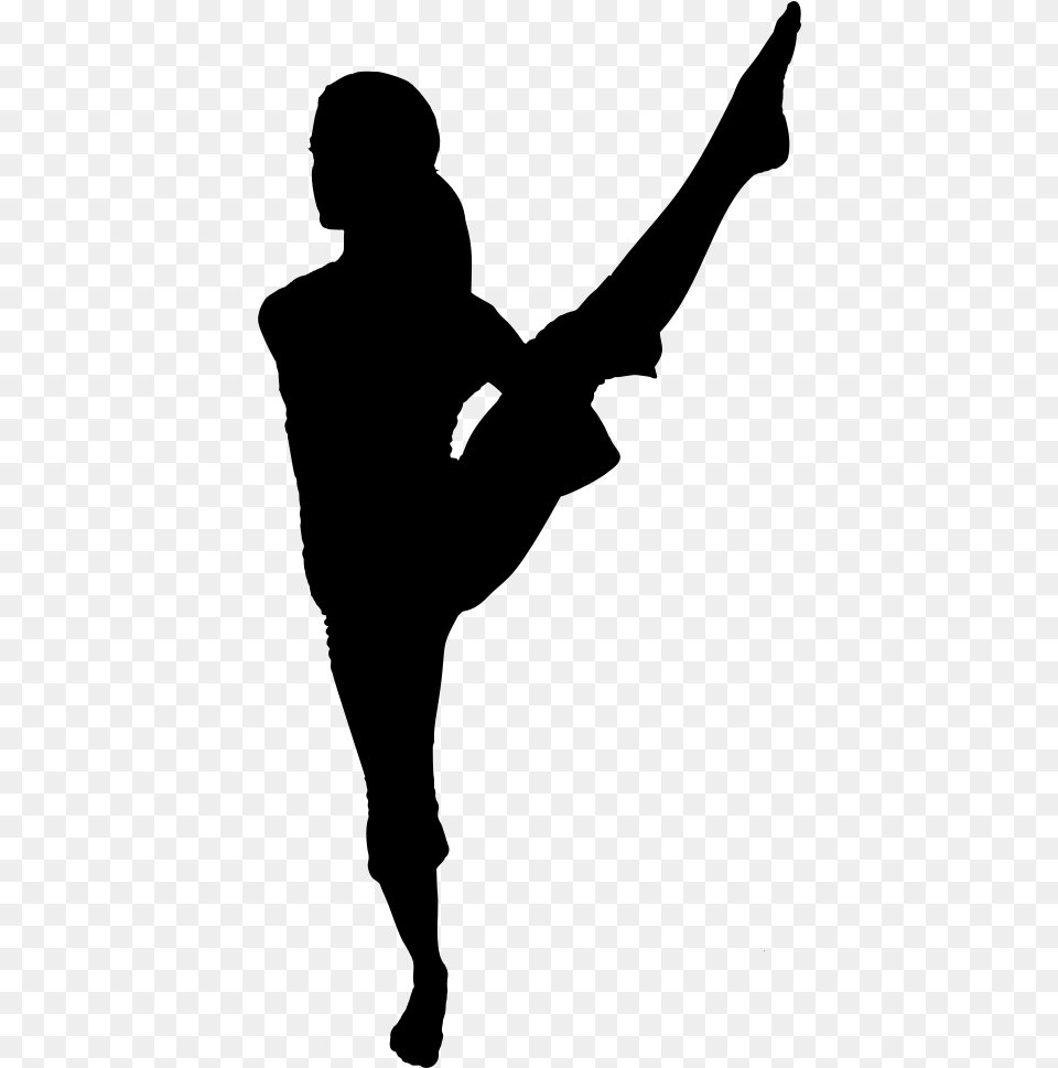 Female Yoga Pose 19 Silhouette Fitness Girl Shape Shadow, Gray Png Image