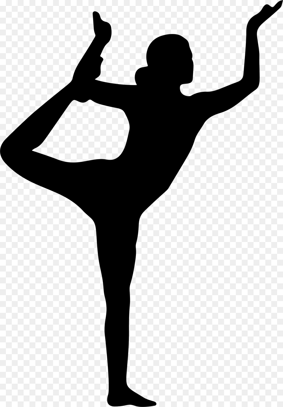 Female Yoga Pose Silhouette Icons, Gray Free Png