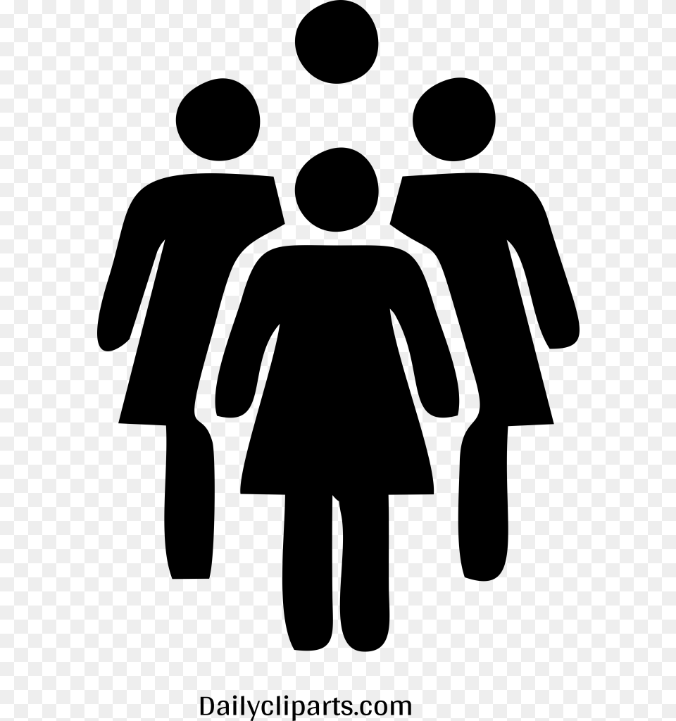 Females Standing Black Icon Group Of Men And Group Of Women, Gray Png