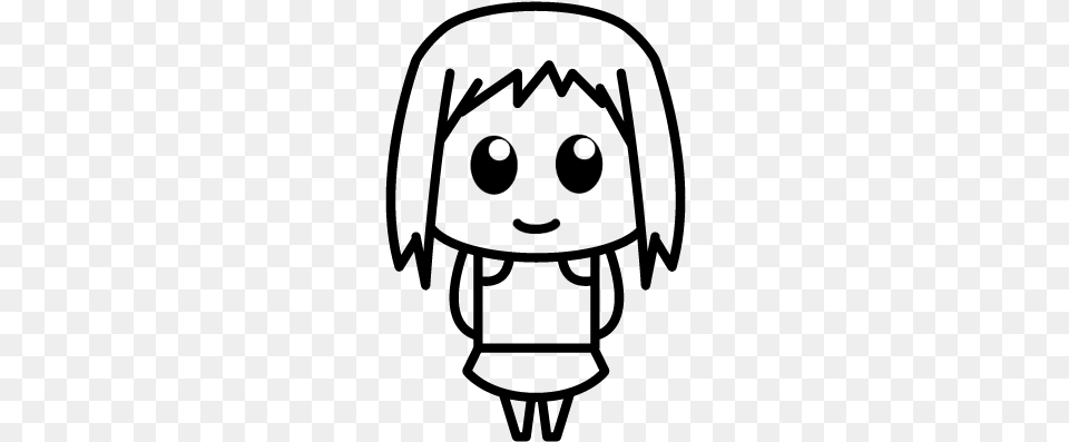 Femenine Anime Character Smiling Vector Logo Animase Girl Vector Hd, Gray Free Png