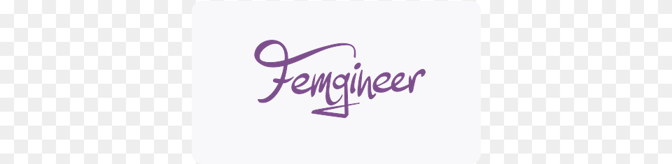 Femgineer White Logo Purple Background Calligraphy, Handwriting, Text Free Png Download