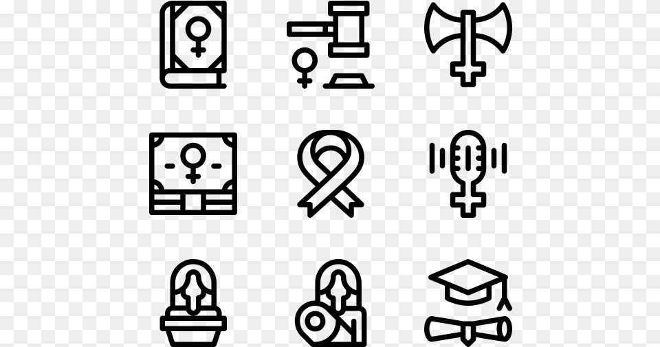 Feminism Corruption Icons, Gray Free Transparent Png