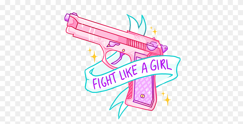 Feminism Drawing Quote Transparent Fight Like A Girl, Firearm, Gun, Handgun, Weapon Free Png