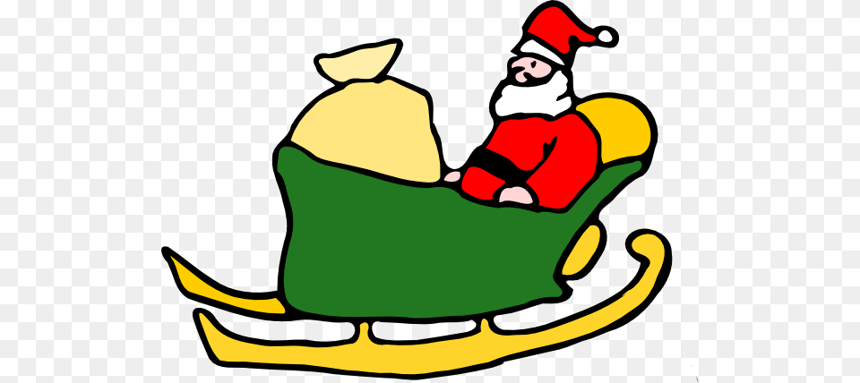 Fen Santa In His Sleigh Clip Art Free Vector, Sled, Baby, Person, Animal Png Image