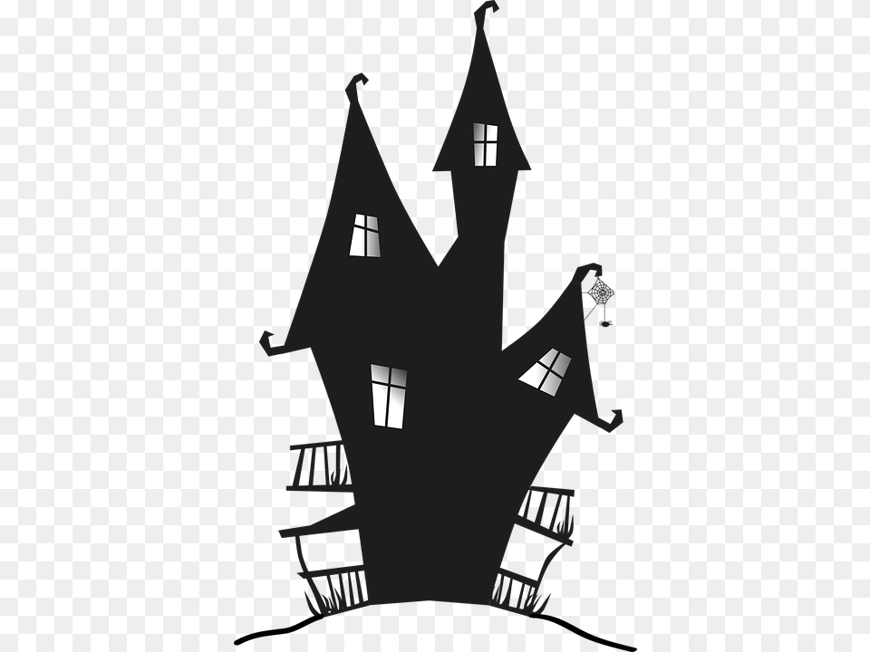 Fence Clipart Haunted House Tim Burton Haunted House, Stencil, Accessories, Electronics, Hardware Free Transparent Png
