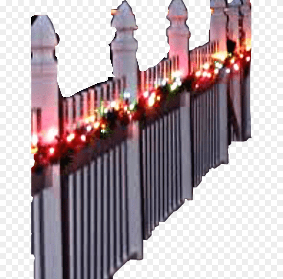 Fence Picketfence White Christmaslights Lights Picket Fence, Architecture, Building Png Image