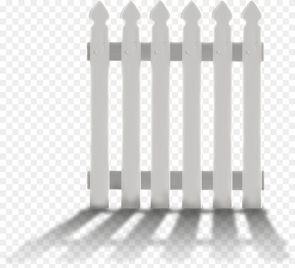 Fence With Shadow Clipart White Fence Transparent, Picket Free Png