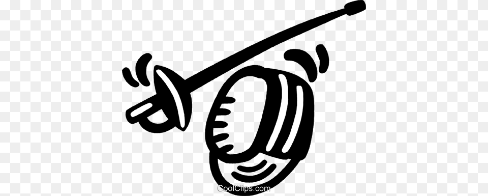 Fencing Foil And Mask Royalty Free Vector Clip Art Illustration, Sword, Weapon, Electrical Device, Microphone Png Image