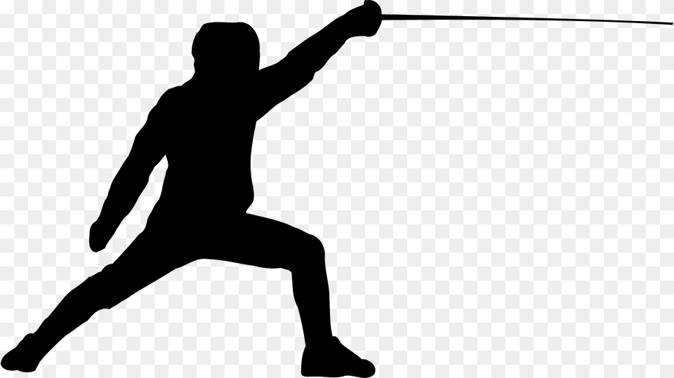 Fencing Silhouette, Adult, Male, Man, Person Free Png
