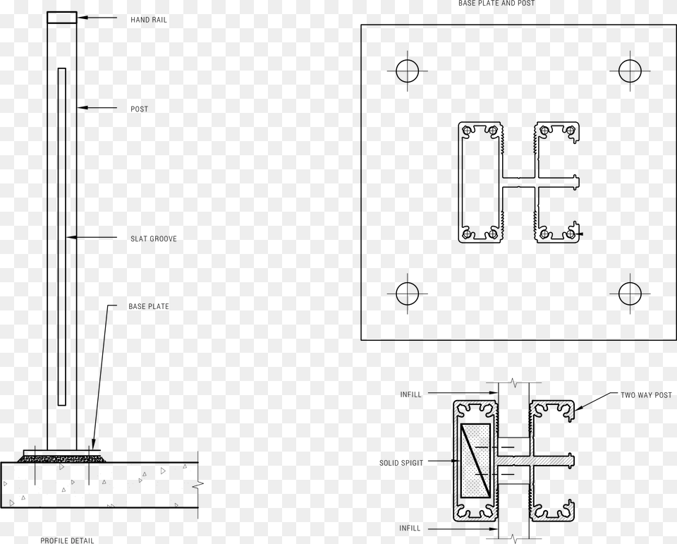 Fencing Solid Railing Detail Png