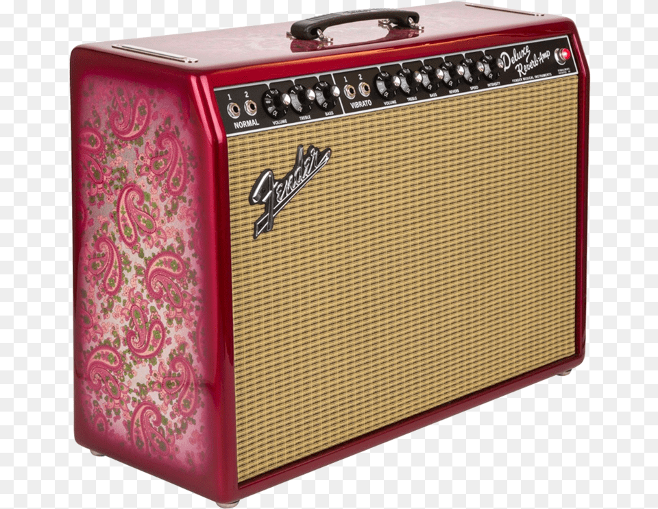 Fender 65 Deluxe Reverb Guitar Amp Transparent Fender 65 Deluxe Reverb Pink Paisley Fsr, Electronics, Speaker, Radio Png Image