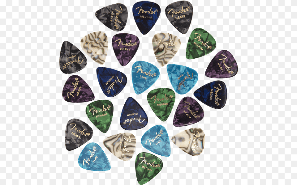 Fender Musical Instruments 351 Shape Premium Celluloid Picks Mixed 24 Pack Fender, Guitar, Musical Instrument, Plectrum, Person Png