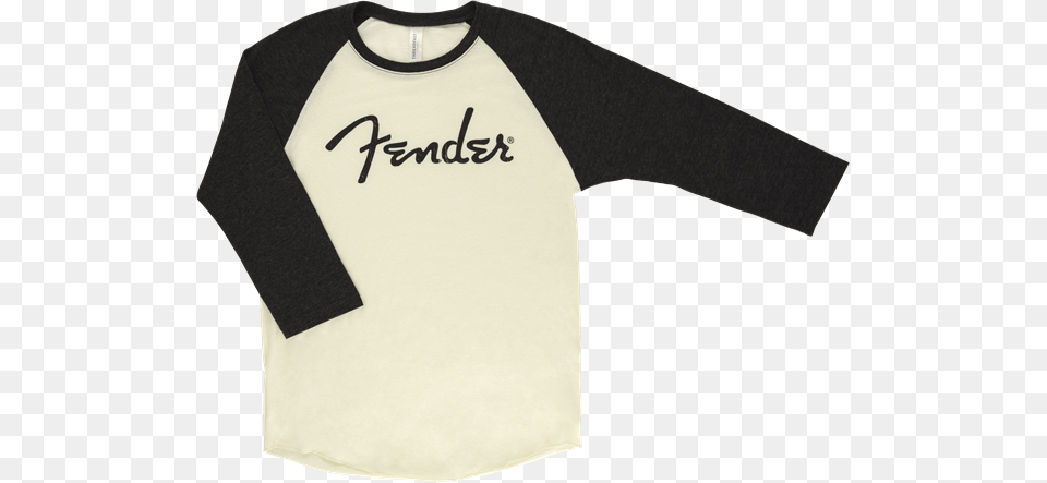 Fender Spaghetti Logo Baseball T Shirt Cream And Fender Pin Set For St 275 Speaker Stand, Clothing, Long Sleeve, Sleeve, T-shirt Free Png Download