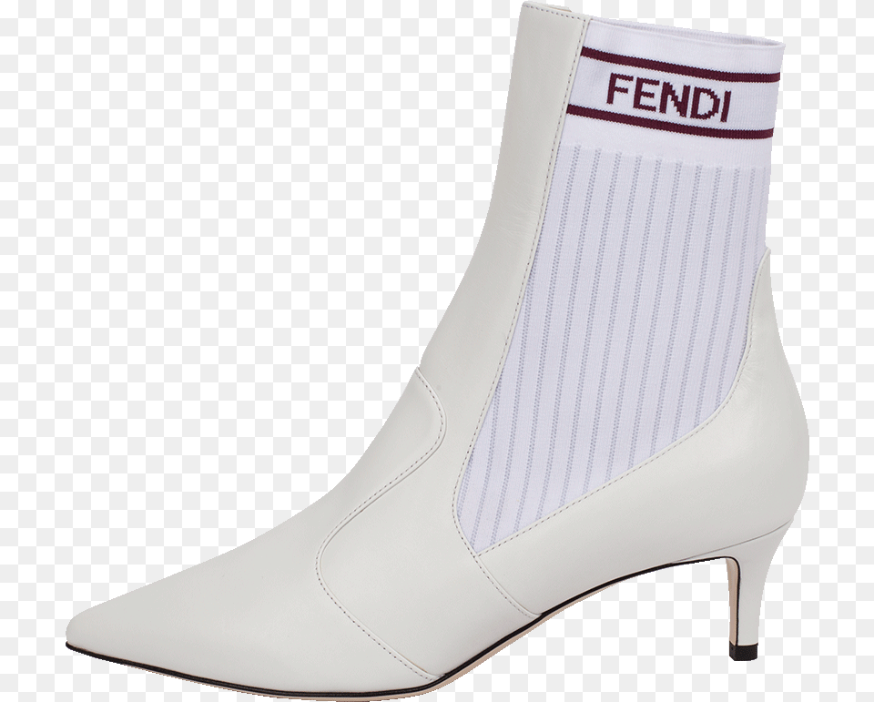 Fendi Logo Jacquard Ribbed Stretch Knit And Leather Basic Pump, Clothing, Footwear, High Heel, Shoe Png