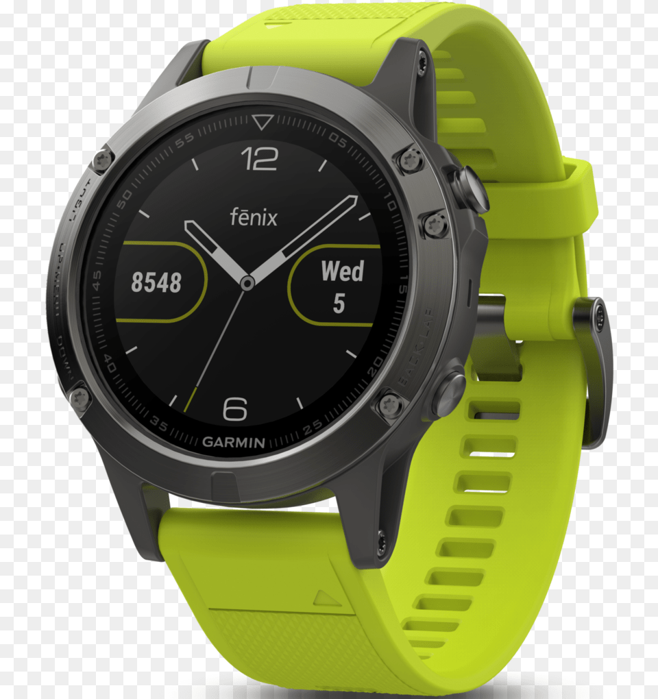 Fenix 5 Slate Gray With Amp Yellow Band Multisport Garmin Fenix 5 Armband, Arm, Body Part, Person, Wristwatch Free Transparent Png