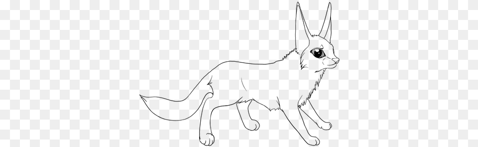 Fennec Fox Ears Drawing Path Decorations Pictures Drawing, Gray Png Image