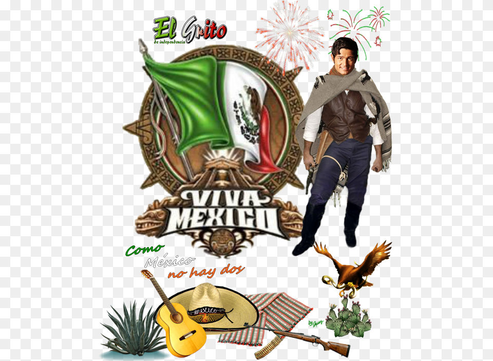 Fer Un Lindo Banner Stickers De Viva Mexico, Adult, Person, Man, Male Free Png