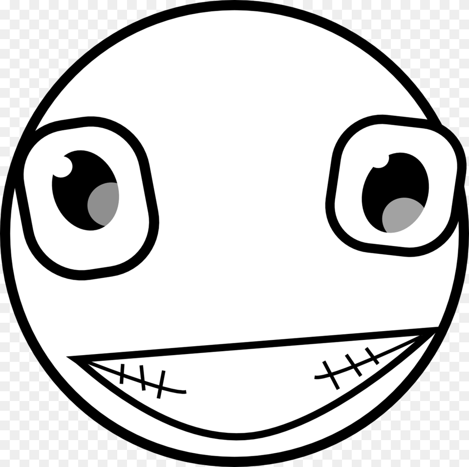 Feraliminal Creepy Buddy Icon Black White Line Art Weird Smiley Face Black, Sphere, Disk, Photography Free Png