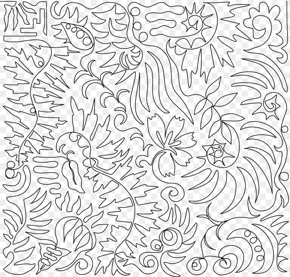 Ferns Pantograph By Laura Lee Fritz Line Art, Gray Free Png