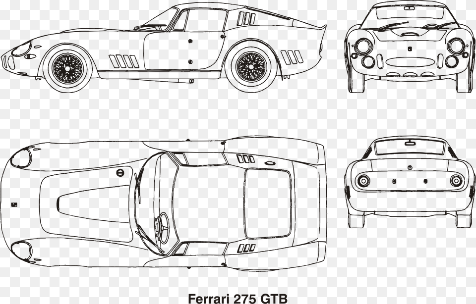 Ferrari 275 Gtb Year 1964 Clip Arts Ferrari 275 Gtb Blueprints, Vehicle, Car, Transportation, Wheel Png