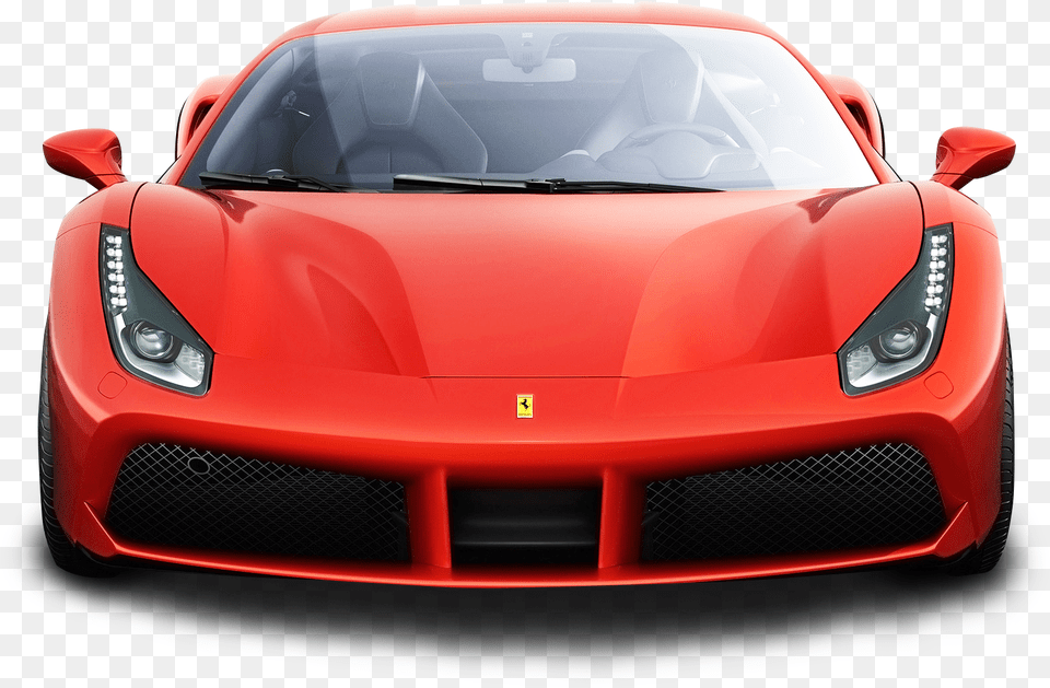 Ferrari 488 Gtb Red Car Pngpix Ferrari 488 Front View, Coupe, Sports Car, Transportation, Vehicle Png Image