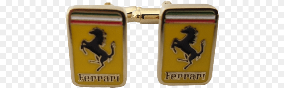 Ferrari Gold Coloured Cufflinks Belt Buckle, Accessories, Emblem, Symbol, Logo Png Image