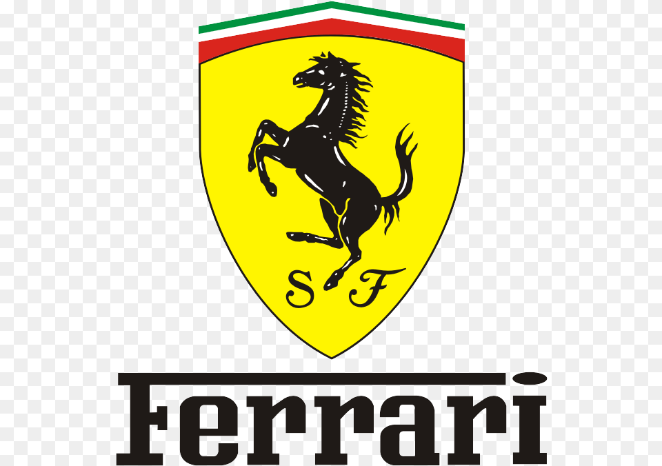 Ferrari Logo Black And White, Armor, Animal, Horse, Mammal Free Png
