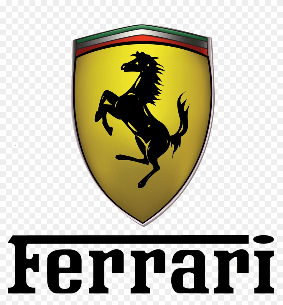 Ferrari Logo Txt, Emblem, Symbol, Animal, Armor Free Png Download