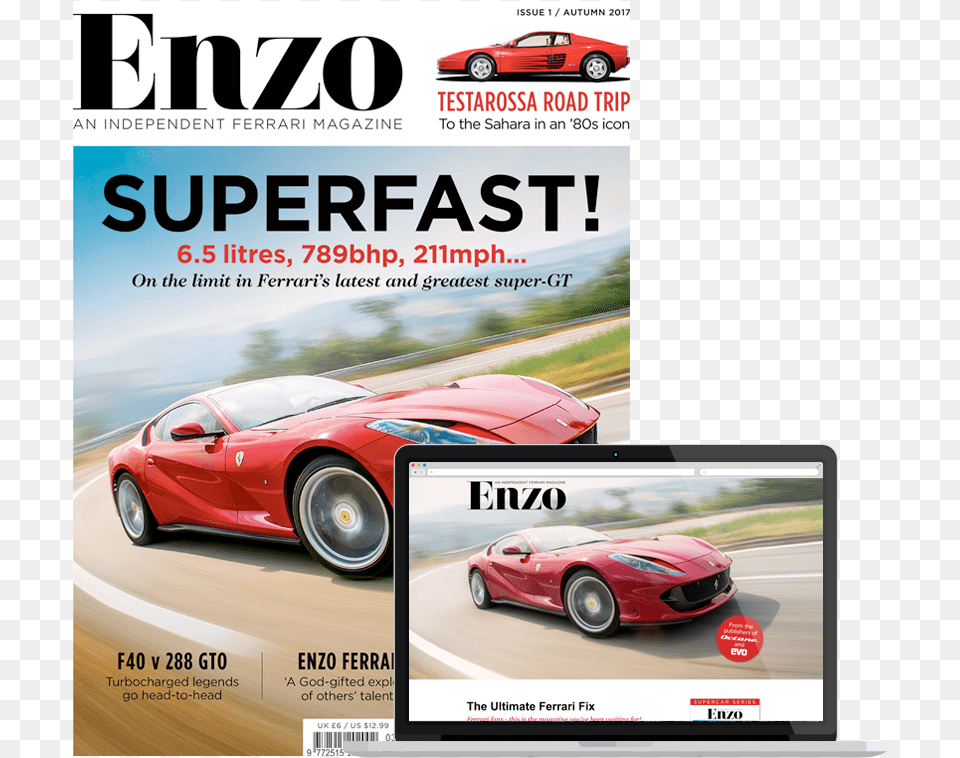 Ferrari Magazine Enzo, Advertisement, Vehicle, Transportation, Poster Png