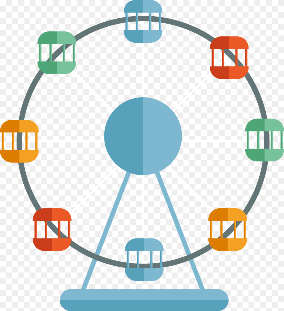 Ferris Wheel Cartoon, Amusement Park, Ferris Wheel, Fun, Device Free Png Download