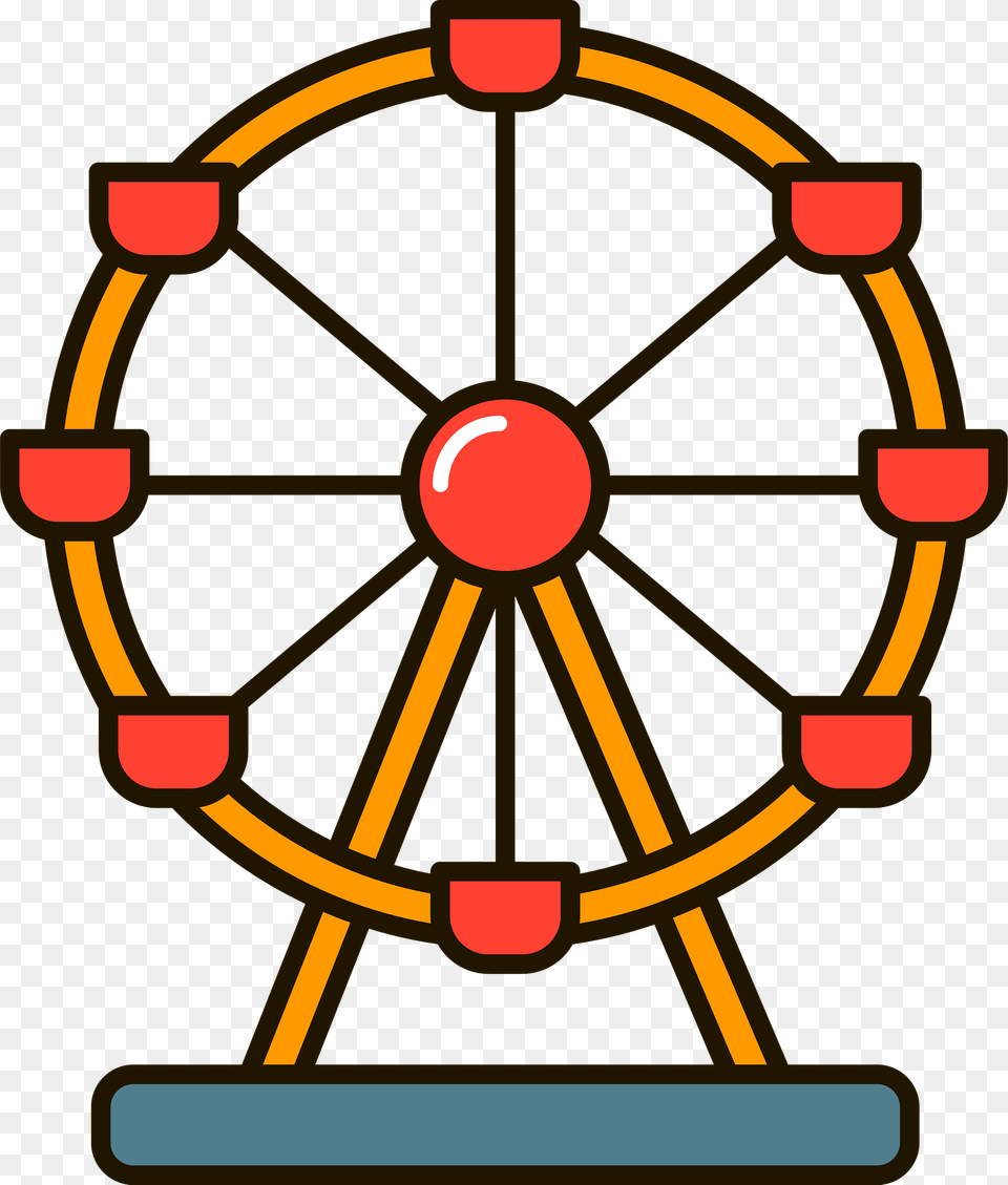 Ferris Wheel Clipart, Amusement Park, Ferris Wheel, Fun, Tool Png Image