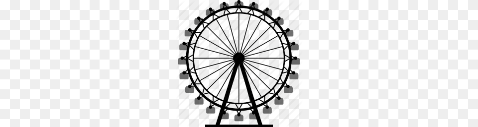 Ferris Wheel Clipart Black And White, Machine, Spoke, Amusement Park, Ferris Wheel Free Transparent Png